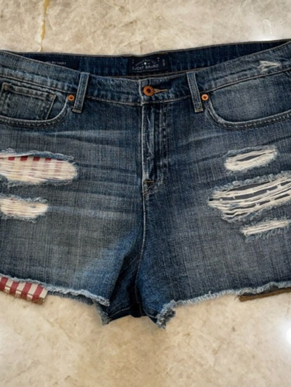 Lucky Brand Distressed Fringed Denim Shorts 10/30